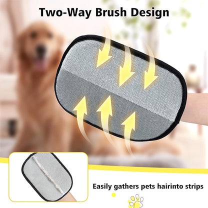 Gant Anti Poils Animaux - Gant Poils Animaux Réutilisable Électrostatique, Gant à Cinq Doigts, Gants de Toilettage Double Face Lavables pour Vêtements, Lit, Canapé, Tapis - 2 Pièces