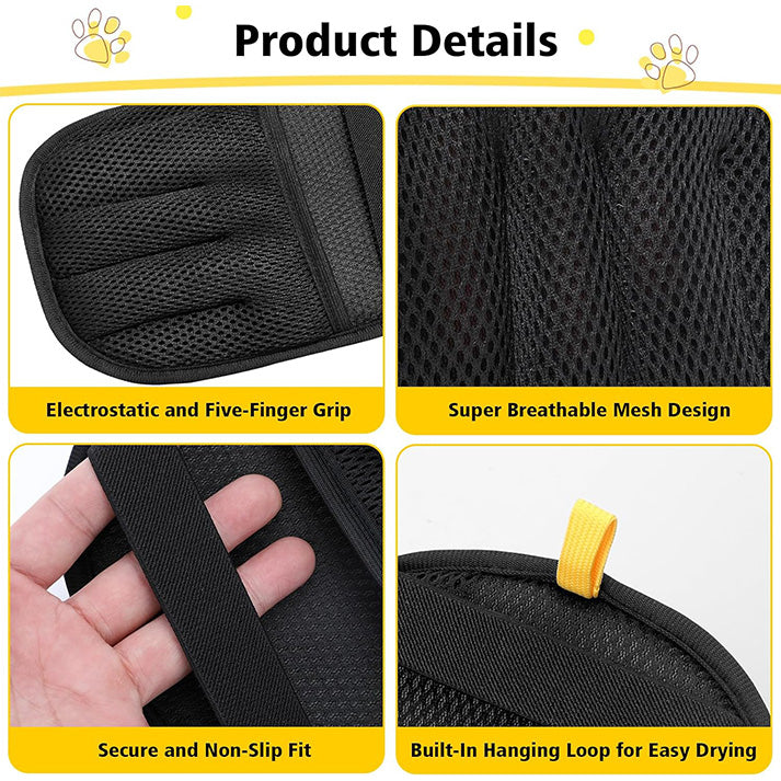 Gant Anti Poils Animaux - Gant Poils Animaux Réutilisable Électrostatique, Gant à Cinq Doigts, Gants de Toilettage Double Face Lavables pour Vêtements, Lit, Canapé, Tapis - 2 Pièces