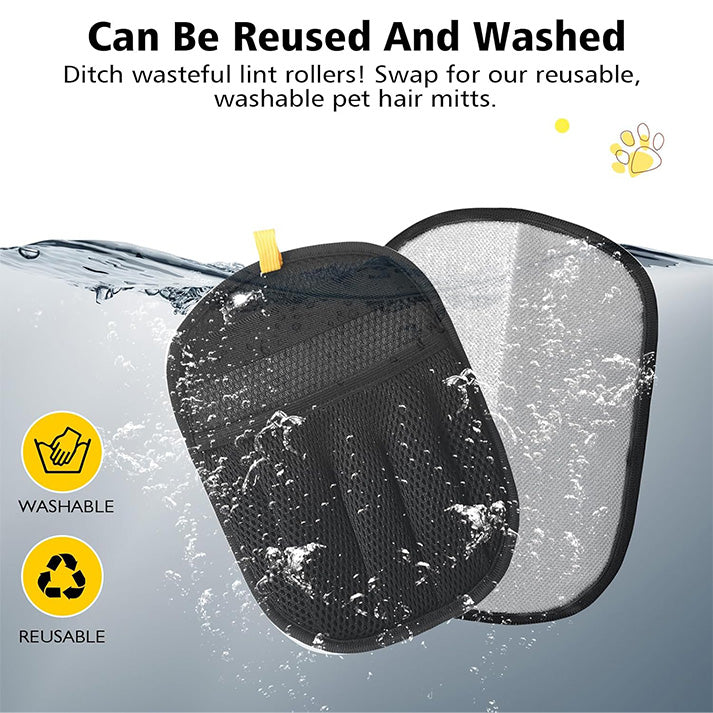 Gant Anti Poils Animaux - Gant Poils Animaux Réutilisable Électrostatique, Gant à Cinq Doigts, Gants de Toilettage Double Face Lavables pour Vêtements, Lit, Canapé, Tapis - 2 Pièces