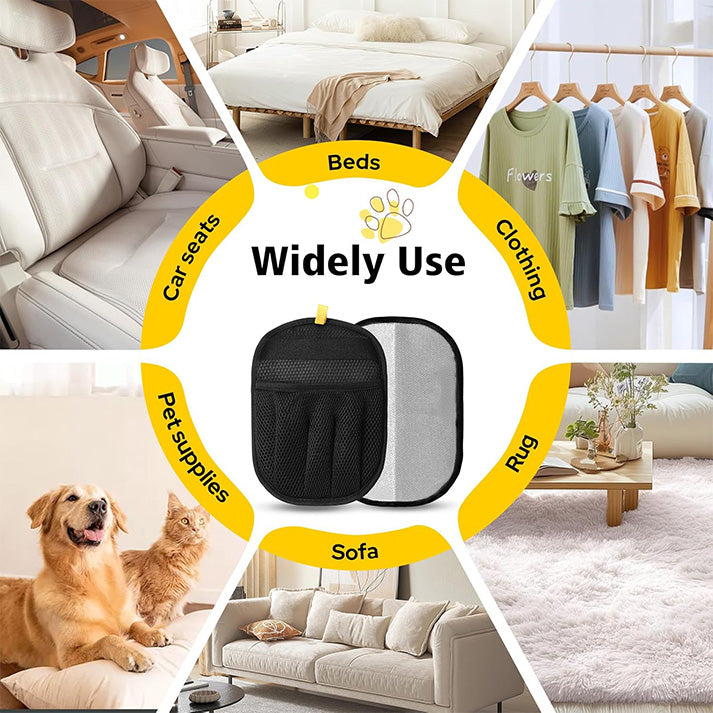 Gant Anti Poils Animaux - Gant Poils Animaux Réutilisable Électrostatique, Gant à Cinq Doigts, Gants de Toilettage Double Face Lavables pour Vêtements, Lit, Canapé, Tapis - 2 Pièces