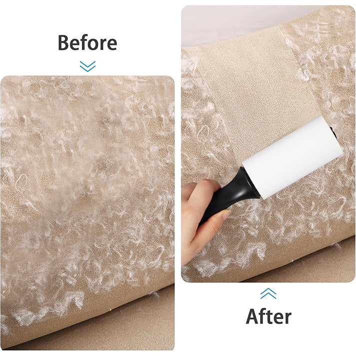 Rouleau Anti-Poils pour Animaux,Lint Roller Adhésif avec 1 Poignée + 6 Rouleaux (60 Feuilles/Rouleau) - Nettoyeur de Poils de Chat et Chien pour Vêtements, Canapé