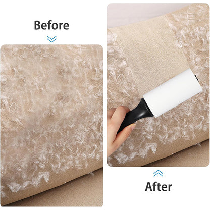 Rouleau Anti-Poils pour Animaux,Lint Roller Adhésif avec 1 Poignée + 6 Rouleaux (60 Feuilles/Rouleau) - Nettoyeur de Poils de Chat et Chien pour Vêtements, Canapé