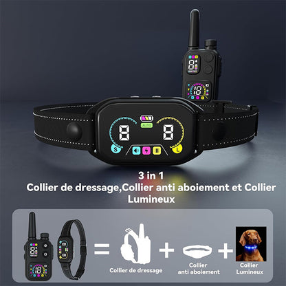 Collier de Dressage et Anti Aboiement--Collier Choc--Portée de 3800 Mètres-MT21