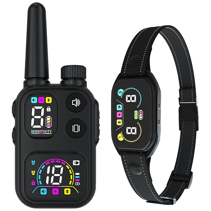 Collier de Dressage et Anti Aboiement--Collier Choc--Portée de 3800 Mètres-MT21
