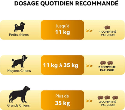 8 en 1 Multivitamines pour Chien | Compléments Alimentaires Premium pour Chiens | Au Poulet | 120 Comprimés