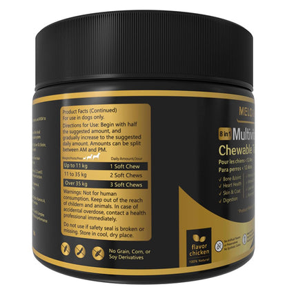 8 en 1 Multivitamines pour Chien | Compléments Alimentaires Premium pour Chiens | Au Poulet | 120 Comprimés