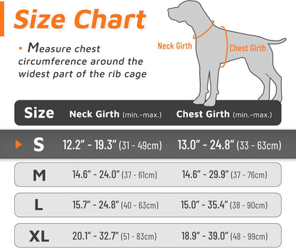 Harnais Chien, Harnais Anti Traction Réfléchissant pour Petit Chien Réglable, Facile à Mettre, Arnet pour Chien pour Randonnée Trajet Respirant Solide, avec Poignée Contrôle, Orange, S