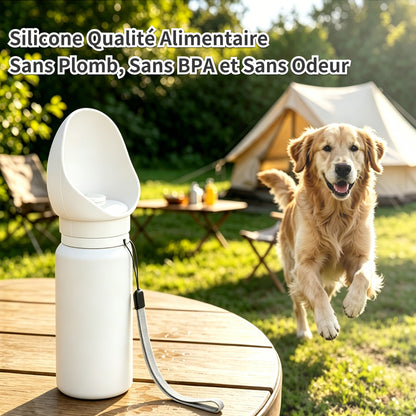 Bouteille d'eau pour Chien 550ml,Gourde pour Chien avec Bol Intégré,Distributeur d'eau Portable de Qualité Alimentaire pour Chien et Chat, Gourde pour Animaux de Compagnie en Plein Air