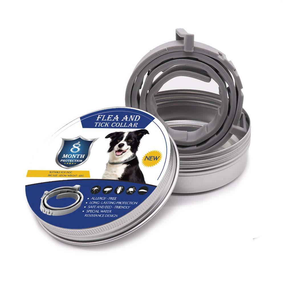 Flea and Tick Collar for Dogs and Cats, Prevention Against Ticks and Fleas for 8 Months, Natural Formula (62 cm). 