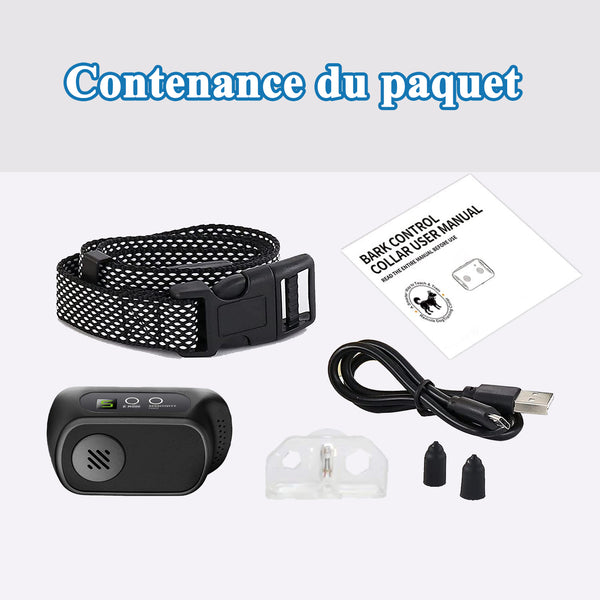 Collier Anti Aboiement, Module de Détection Intelligente d’Aboiement Collier pour Petits, Moyens et Grands Chiens(PB22)