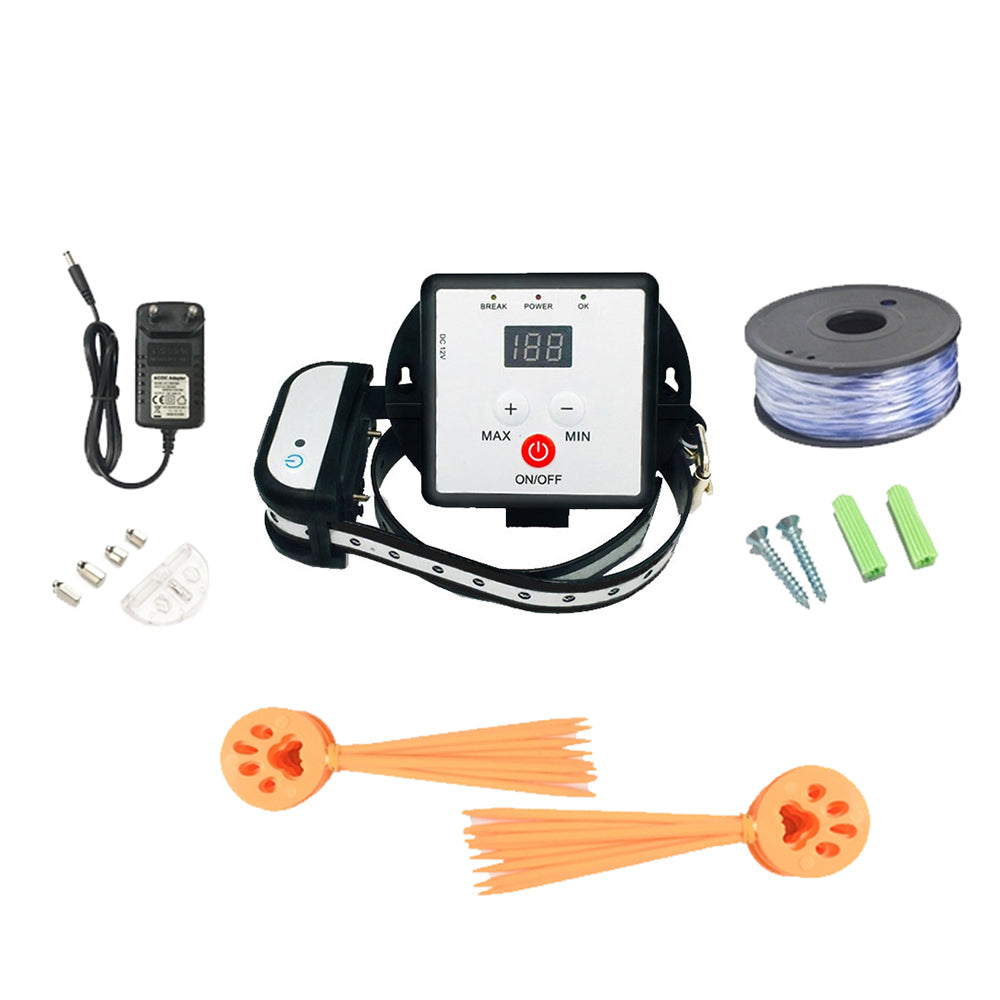 Dog Fence System with Wire - Fence System with Rechargeable Collar and Complete Fence (GAF004)