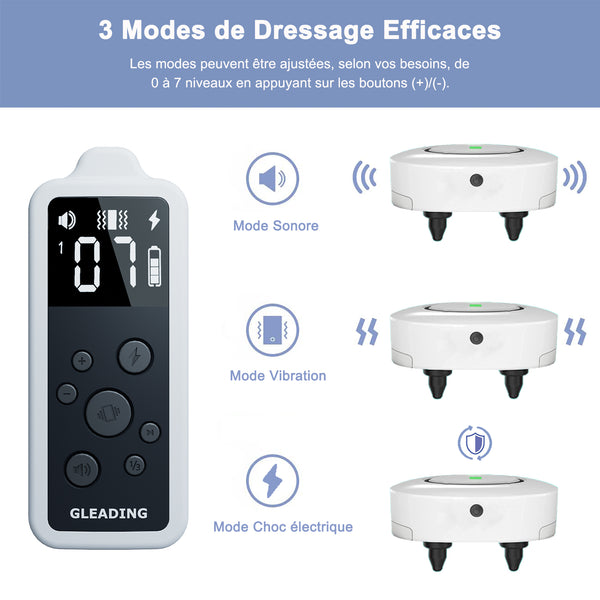 Collier de Dressage pour Chien Rechargeable et IP67 Étanche avec Distance de 900 Mètres--G880